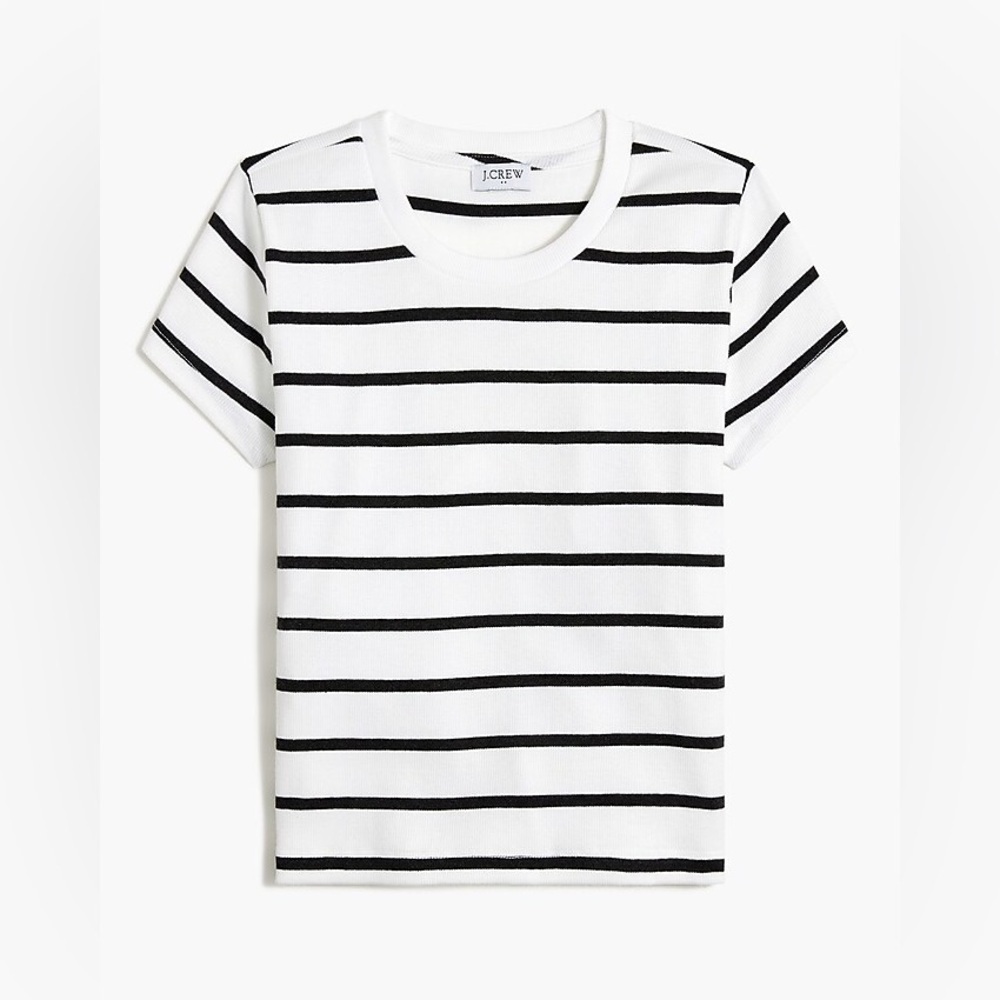 J. Crew Factory Striped Cropped Ribbed Tee